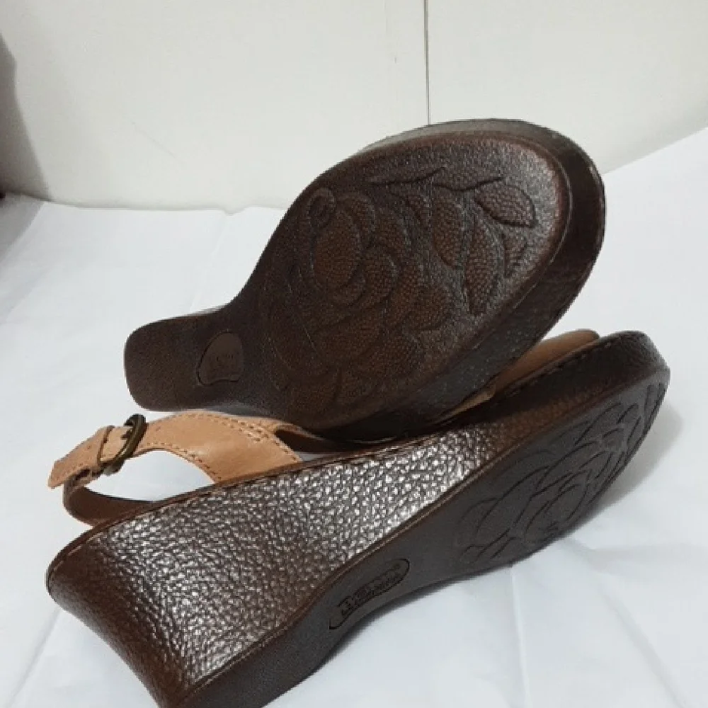 BORN EMMY Elegant Tan Women's 8 Slingback Leather ‎ Sandals
